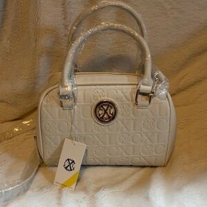 Christian Lacroix Embossed Cream Satchel NWT